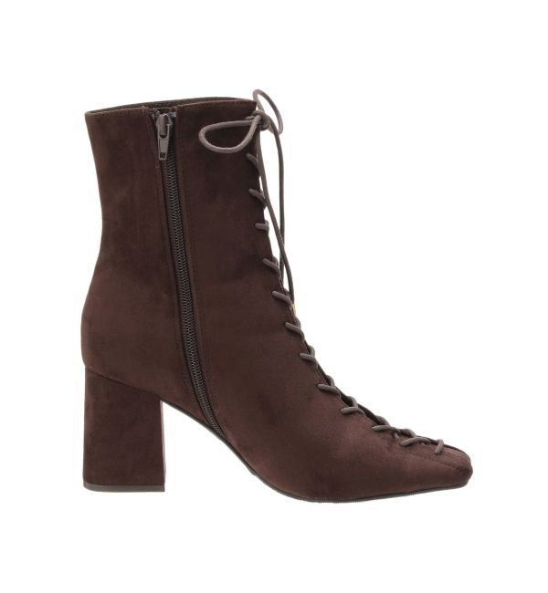 MERCURYDUO「レースアップフェイクスエードブーツ」|ショートブーツ|