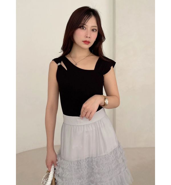 MERCURYDUO「アシメカッティングリブニット」|ニット・セーター|