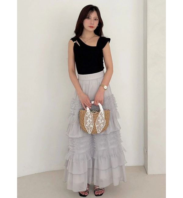 MERCURYDUO「アシメカッティングリブニット」|ニット・セーター|