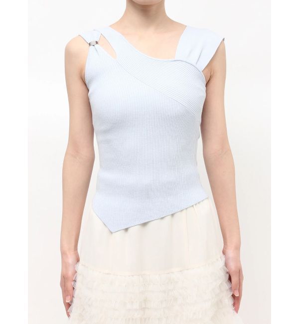 MERCURYDUO「アシメカッティングリブニット」|ニット・セーター|