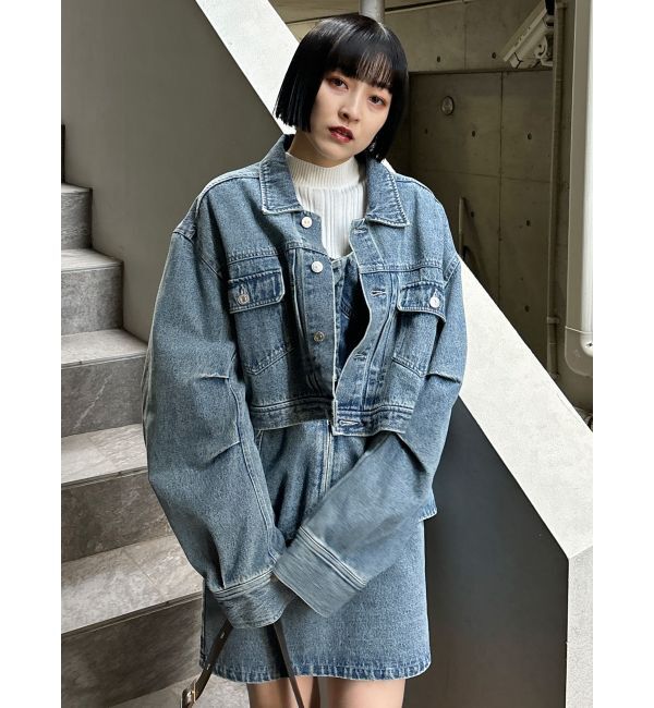 MURUA「ショートデニムジャケット【セットアップ着用可】」|デニムジャケット|