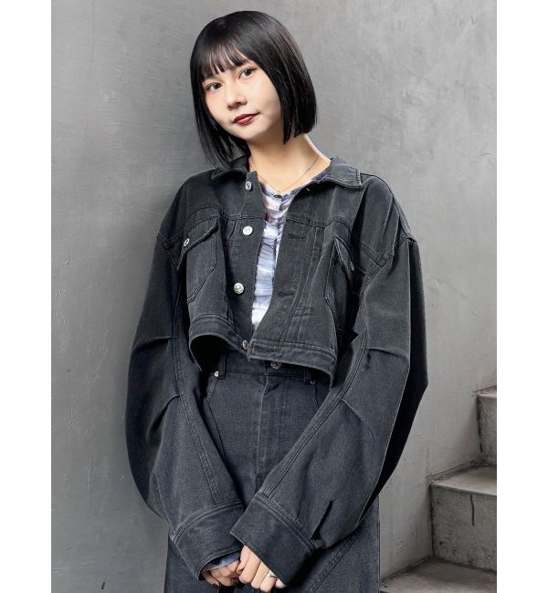 MURUA「ショートデニムジャケット【セットアップ着用可】」|デニムジャケット|