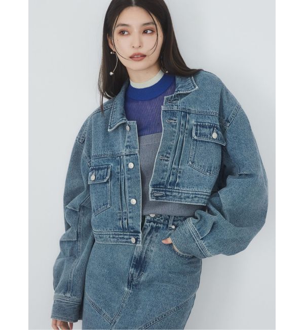 MURUA「ショートデニムジャケット【セットアップ着用可】」|デニムジャケット|ブルー