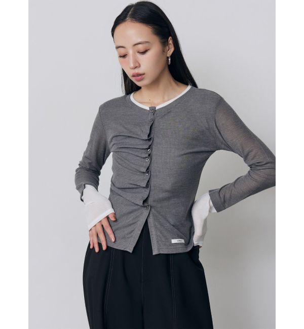 MURUA「ウェーブバイカラーカーデトップス」|カーディガン|