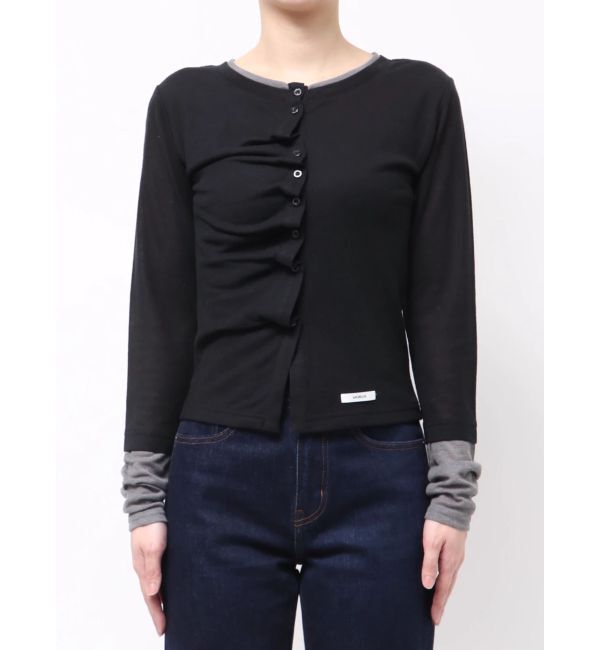 MURUA「ウェーブバイカラーカーデトップス」|カーディガン|