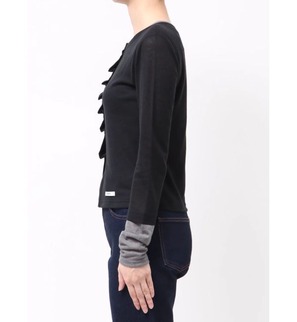 MURUA「ウェーブバイカラーカーデトップス」|カーディガン|