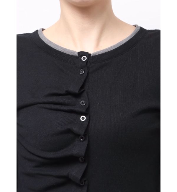 MURUA「ウェーブバイカラーカーデトップス」|カーディガン|