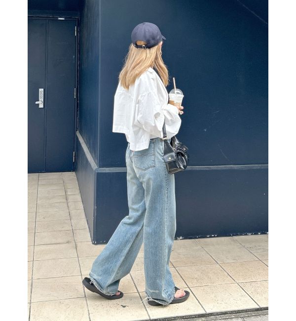 Ungrid「ハイウエストルーズストレートデニム」|デニム|