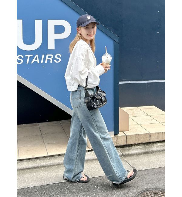 Ungrid「ハイウエストルーズストレートデニム」|デニム|