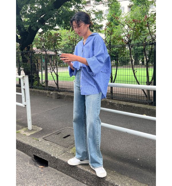 Ungrid「ハイウエストルーズストレートデニム」|デニム|
