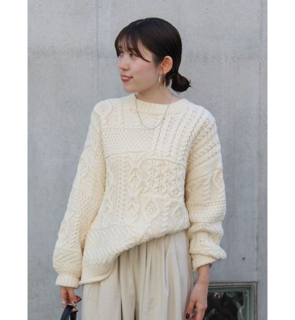 Ungrid「【WEB限定】パッチワークケーブルニット」|ニット・セーター|