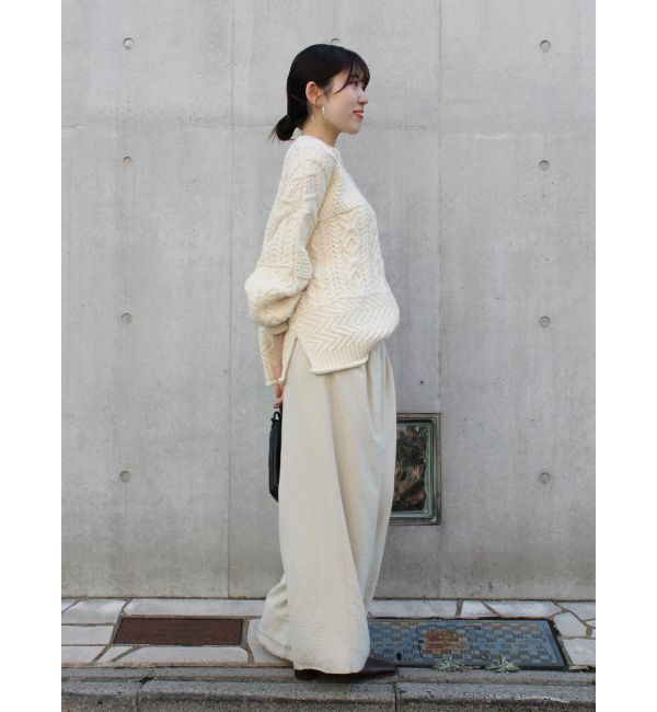 Ungrid「【WEB限定】パッチワークケーブルニット」|ニット・セーター|