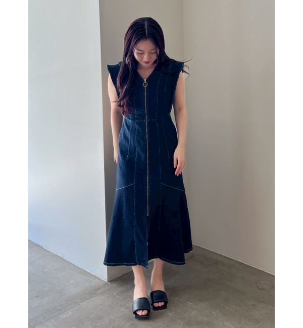 LAGUNAMOON「【Leeコラボ】フレアスリーブデニムワンピース」|ワンピース|