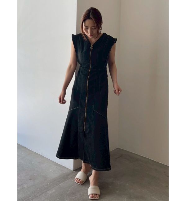 LAGUNAMOON「【Leeコラボ】フレアスリーブデニムワンピース」|ワンピース|