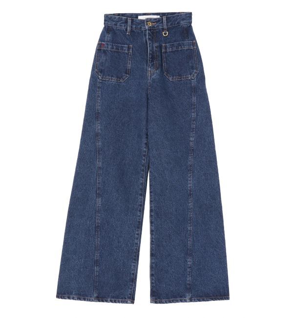 LAGUNAMOON「パッチポケットセミワイドデニムパンツ」|デニム|