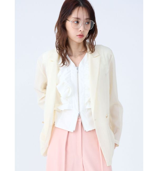 LAGUNAMOON「メッシュダブルテーラードジャケット」|テーラードジャケット|