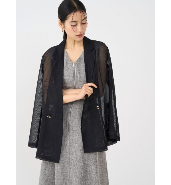 LAGUNAMOON「メッシュダブルテーラードジャケット」|テーラードジャケット|ブラック