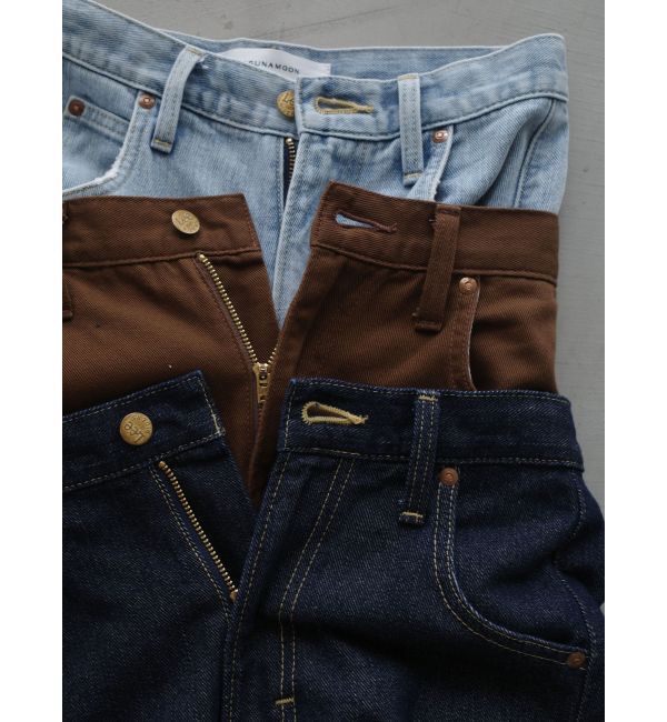 LAGUNAMOON「【Leeコラボ】セミワイドベルトデニムパンツ」|デニム|