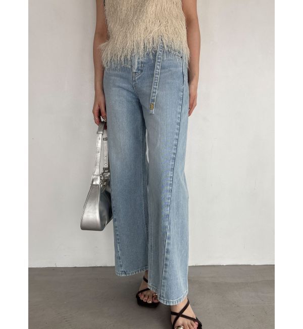 LAGUNAMOON「【Leeコラボ】セミワイドベルトデニムパンツ」|デニム|