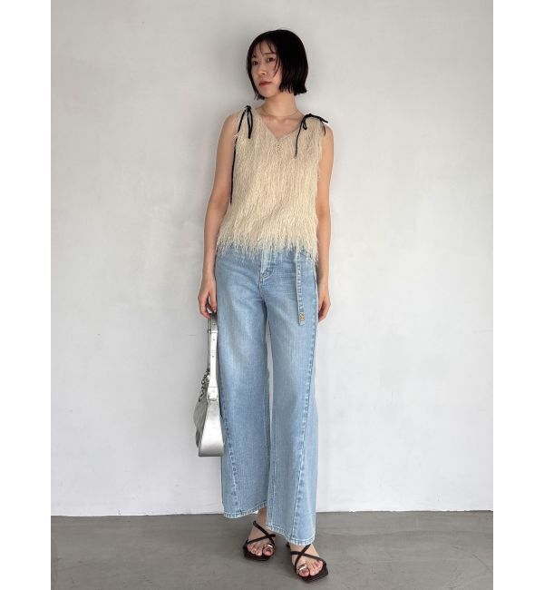 LAGUNAMOON「【Leeコラボ】セミワイドベルトデニムパンツ」|デニム|