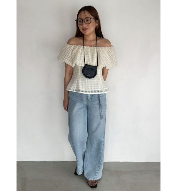 LAGUNAMOON「【Leeコラボ】セミワイドベルトデニムパンツ」|デニム|