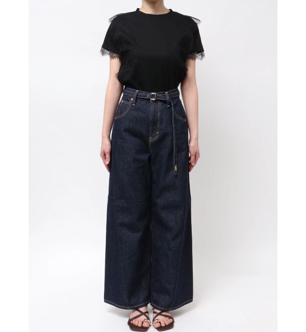 LAGUNAMOON「【Leeコラボ】セミワイドベルトデニムパンツ」|デニム|