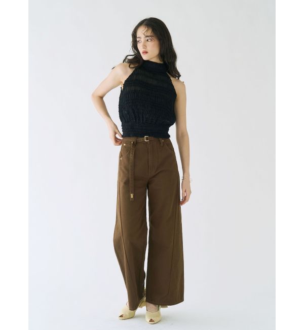 LAGUNAMOON「【Leeコラボ】セミワイドベルトデニムパンツ」|デニム|