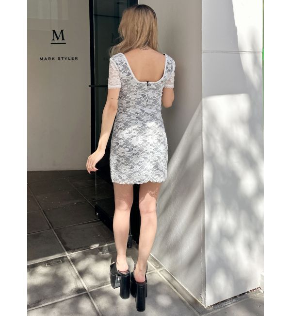 GYDA「ハーフスリーブレースワンピース」|ワンピース|