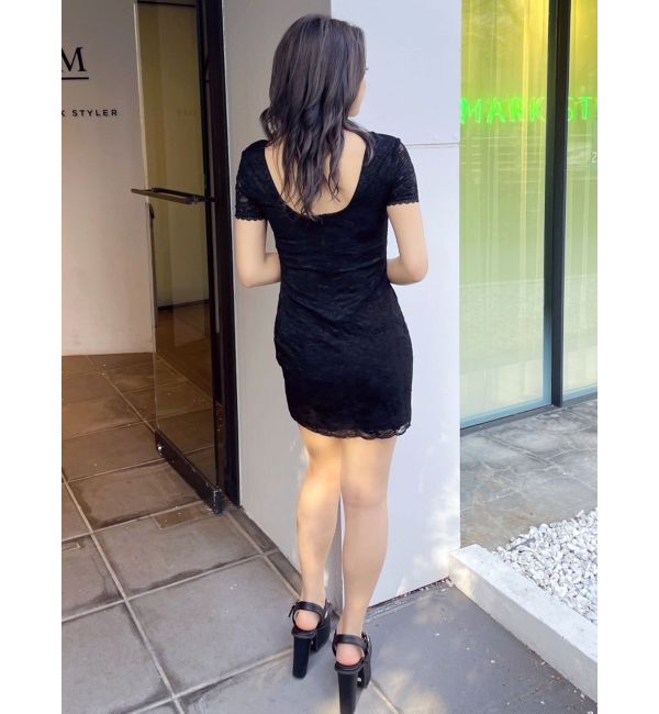 GYDA「ハーフスリーブレースワンピース」|ワンピース|