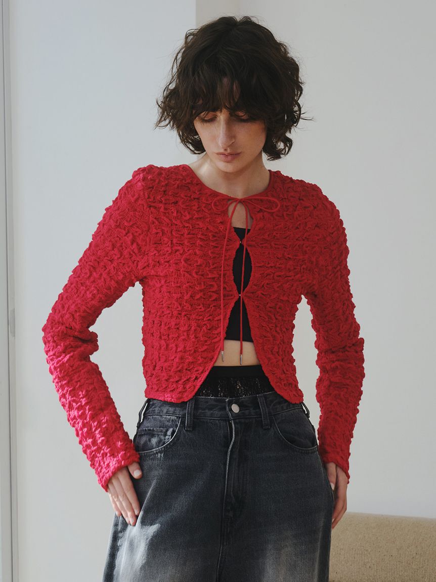 emmi atelier「2wayシャーリングブラウス」|シャツ・ブラウス|RED