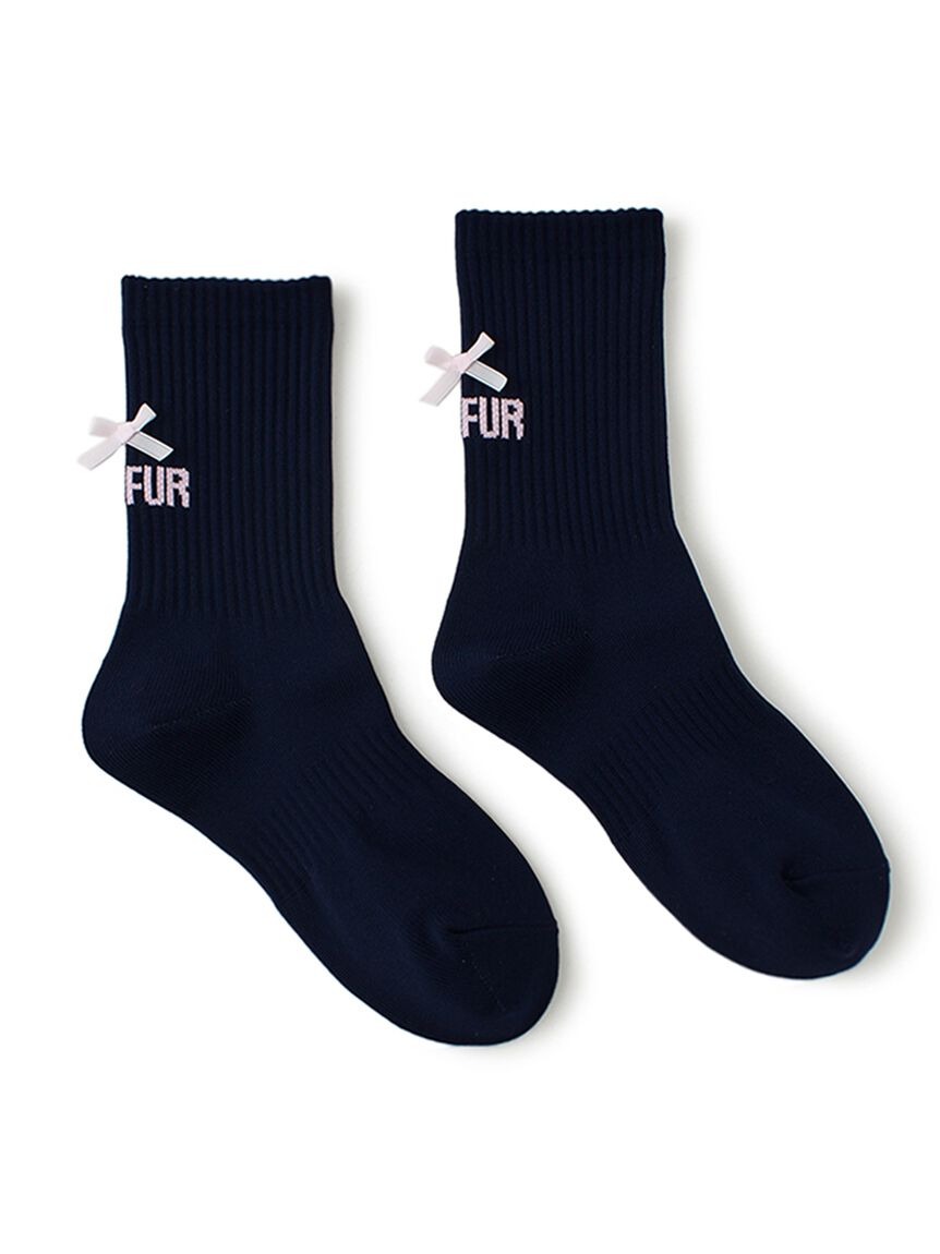 FURFUR「【限定カラー】リボンロゴソックス」|ソックス|NVY