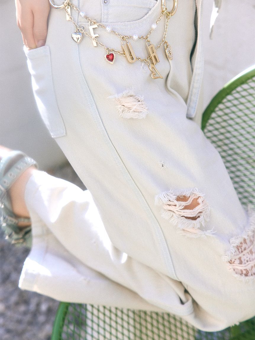 FURFUR「【新色追加】レースクラッシュデニムパンツ」|デニム|LGRY