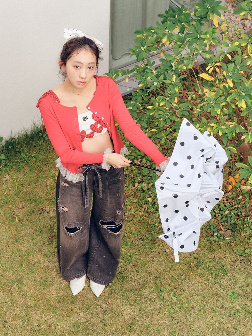 FURFUR「【新色追加】レースクラッシュデニムパンツ」|デニム|