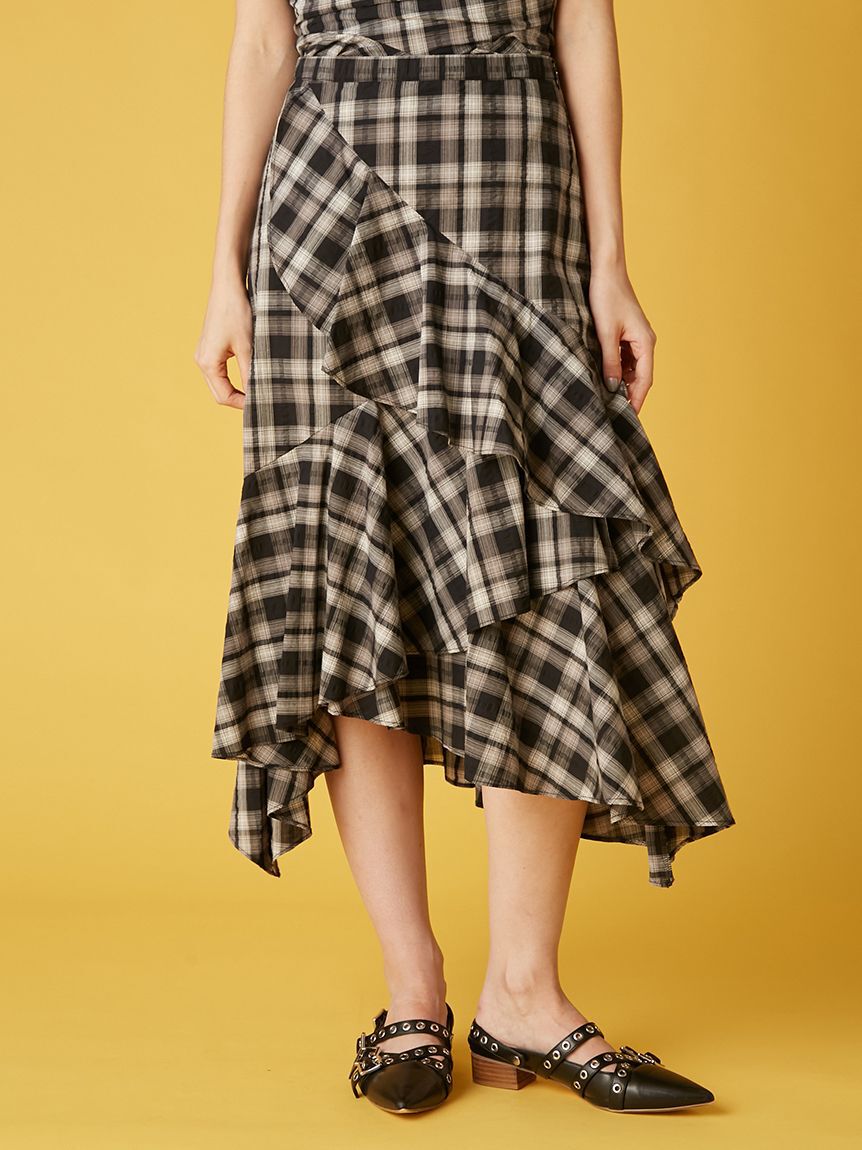 FURFUR「アシンメトリーヘムスカート」|スカート|BLK