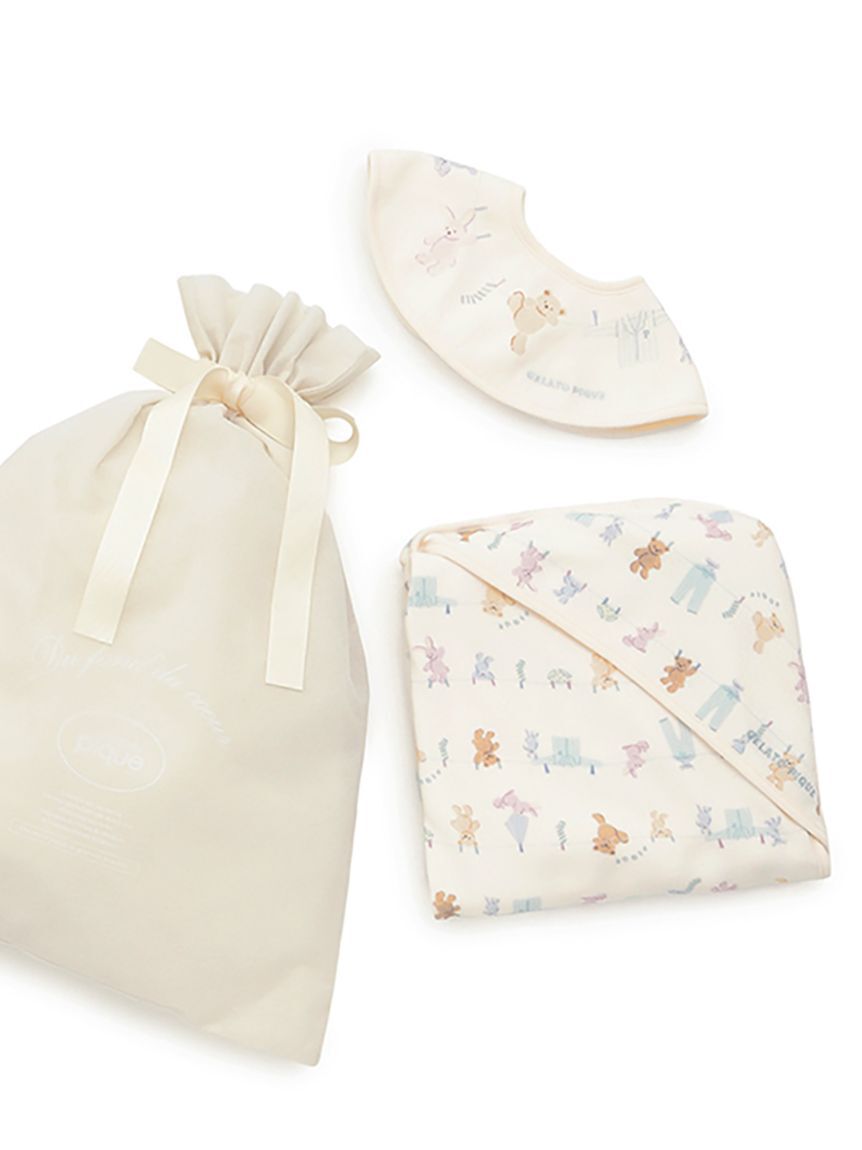 GELATO PIQUE KIDS & BABY「【ラッピング済み】【BABY】ウォッシングアニマル柄スタイ&総柄ブランケットSET」|その他ベビー用品|OWHT