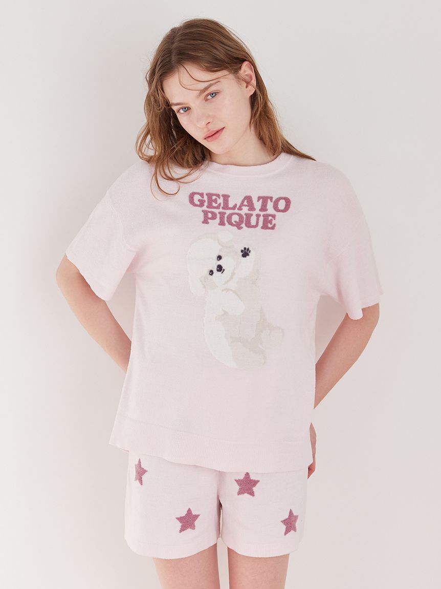 gelato pique「【ONLINE限定】ドッグジャガードプルオーバー&ショートパンツセット」|ルームウェア|