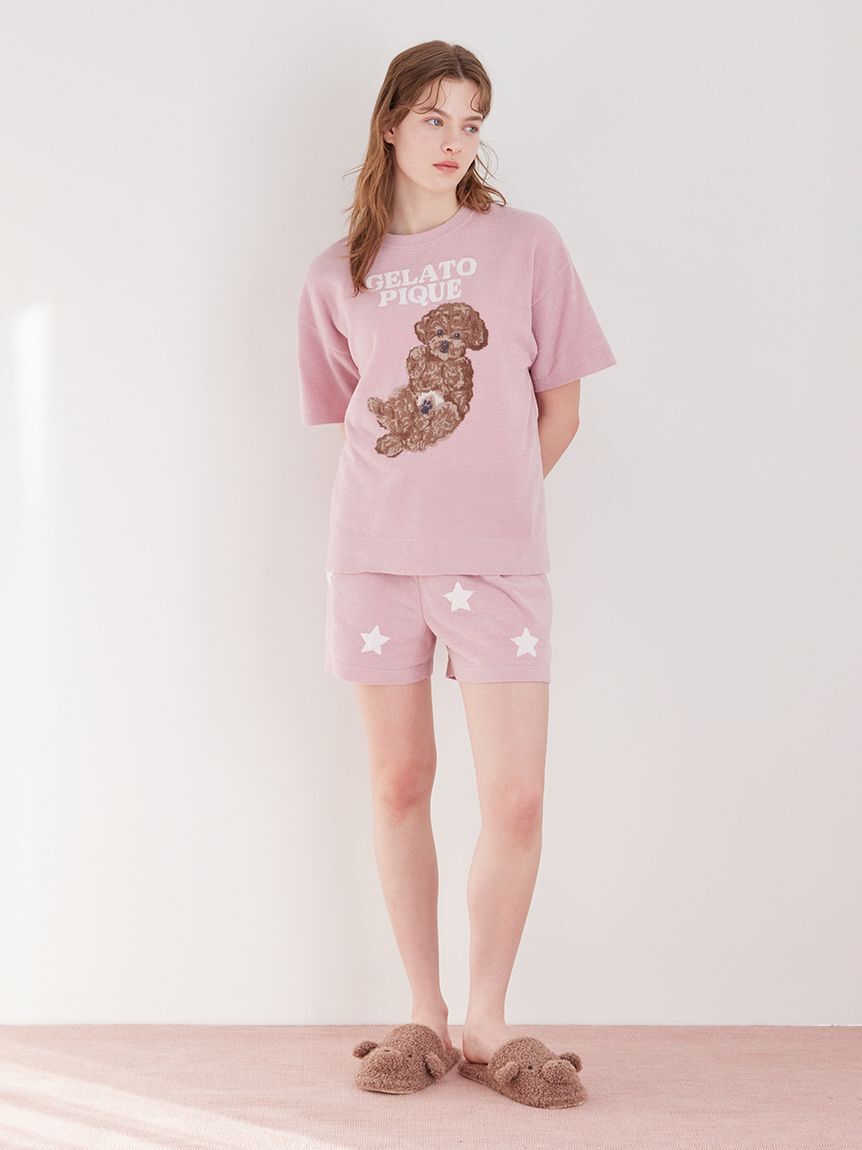 gelato pique「【ONLINE限定】ドッグジャガードプルオーバー&ショートパンツセット」|ルームウェア|