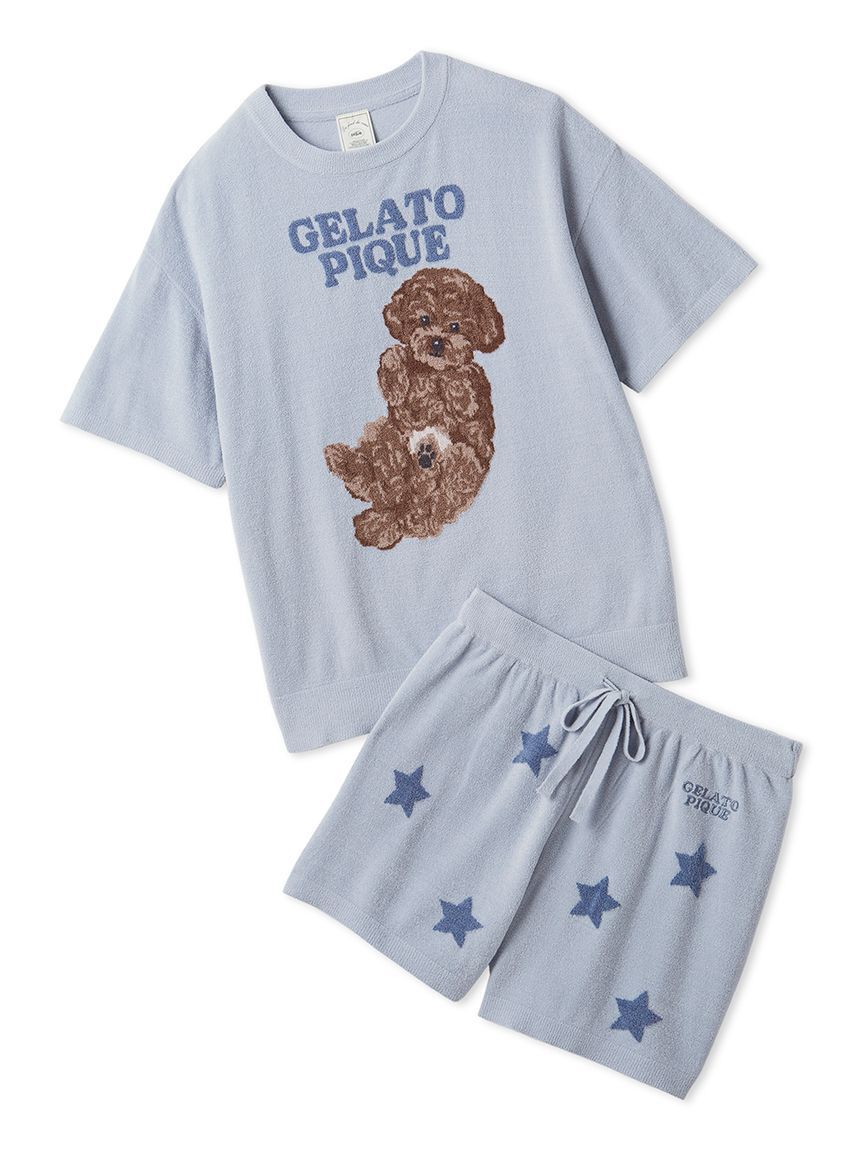 gelato pique「【ONLINE限定】ドッグジャガードプルオーバー&ショートパンツセット」|ルームウェア|