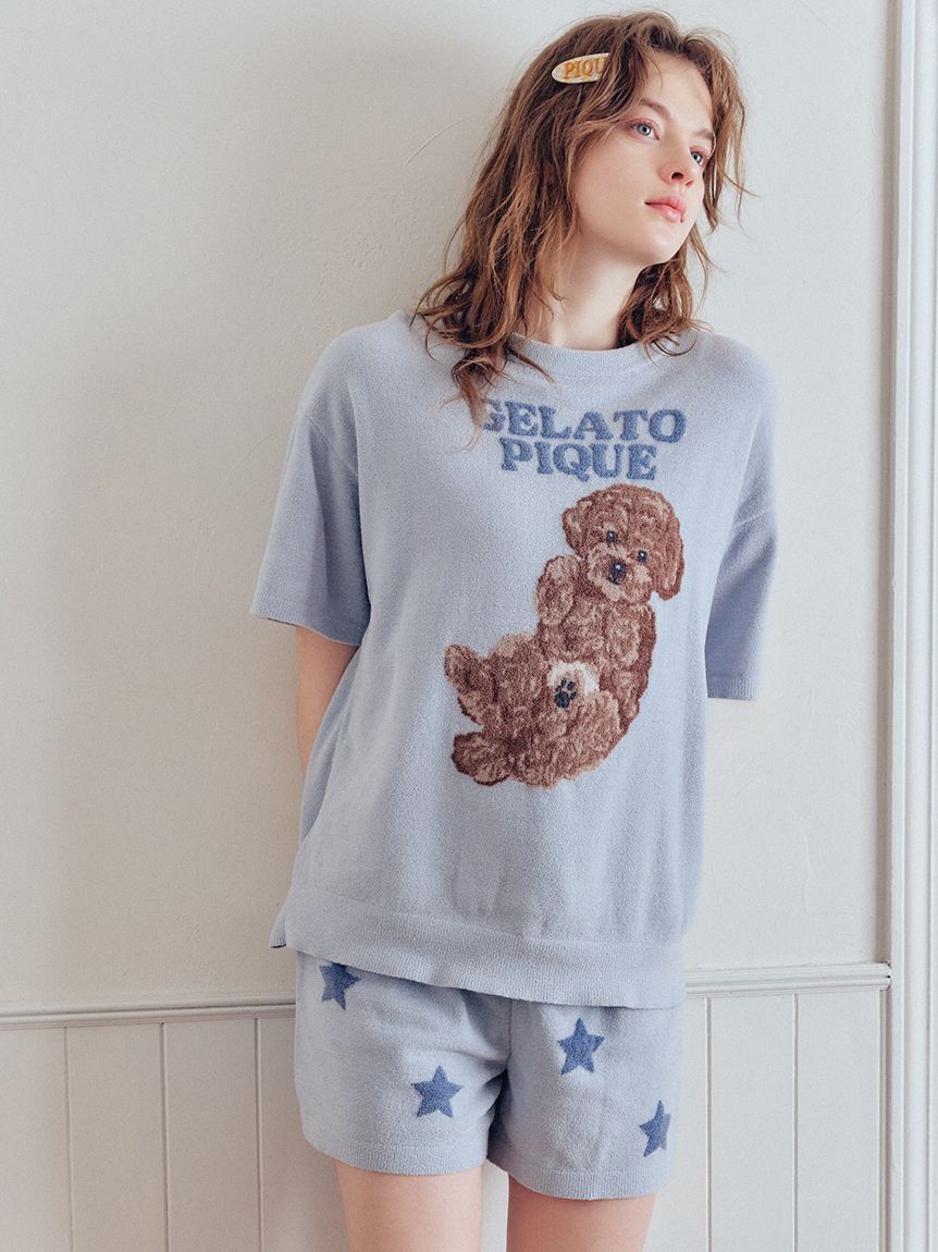 gelato pique「【ONLINE限定】ドッグジャガードプルオーバー&ショートパンツセット」|ルームウェア|