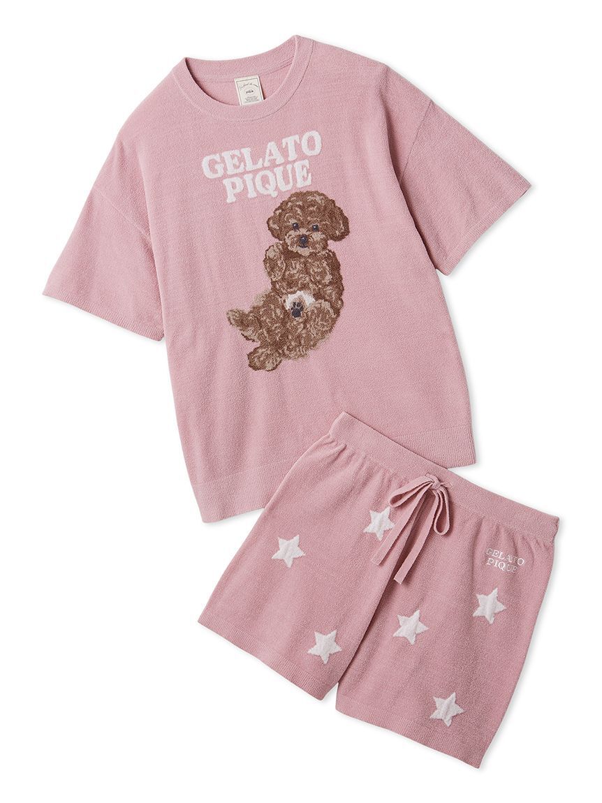 gelato pique「【ONLINE限定】ドッグジャガードプルオーバー&ショートパンツセット」|ルームウェア|PNK