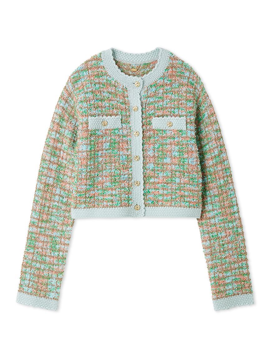 LILY BROWN「ツイードニットカーディガン」|カーディガン|