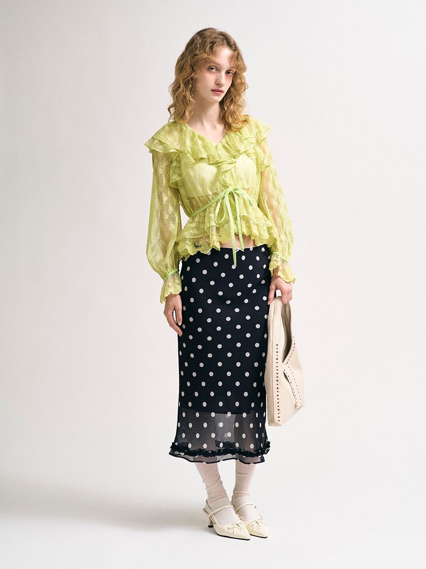 LILY BROWN「プリントシフォンバイアスミディスカート」|スカート|