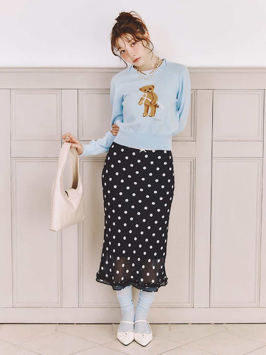 LILY BROWN「プリントシフォンバイアスミディスカート」|スカート|