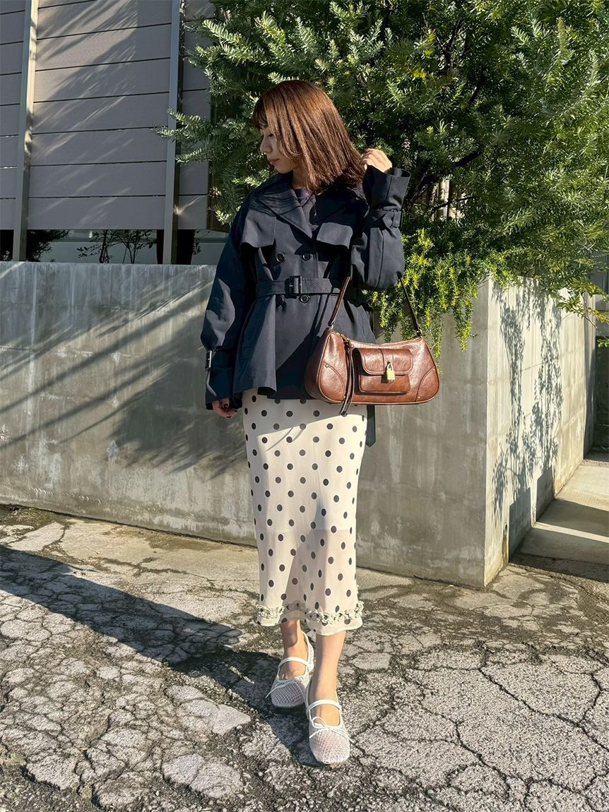 LILY BROWN「プリントシフォンバイアスミディスカート」|スカート|