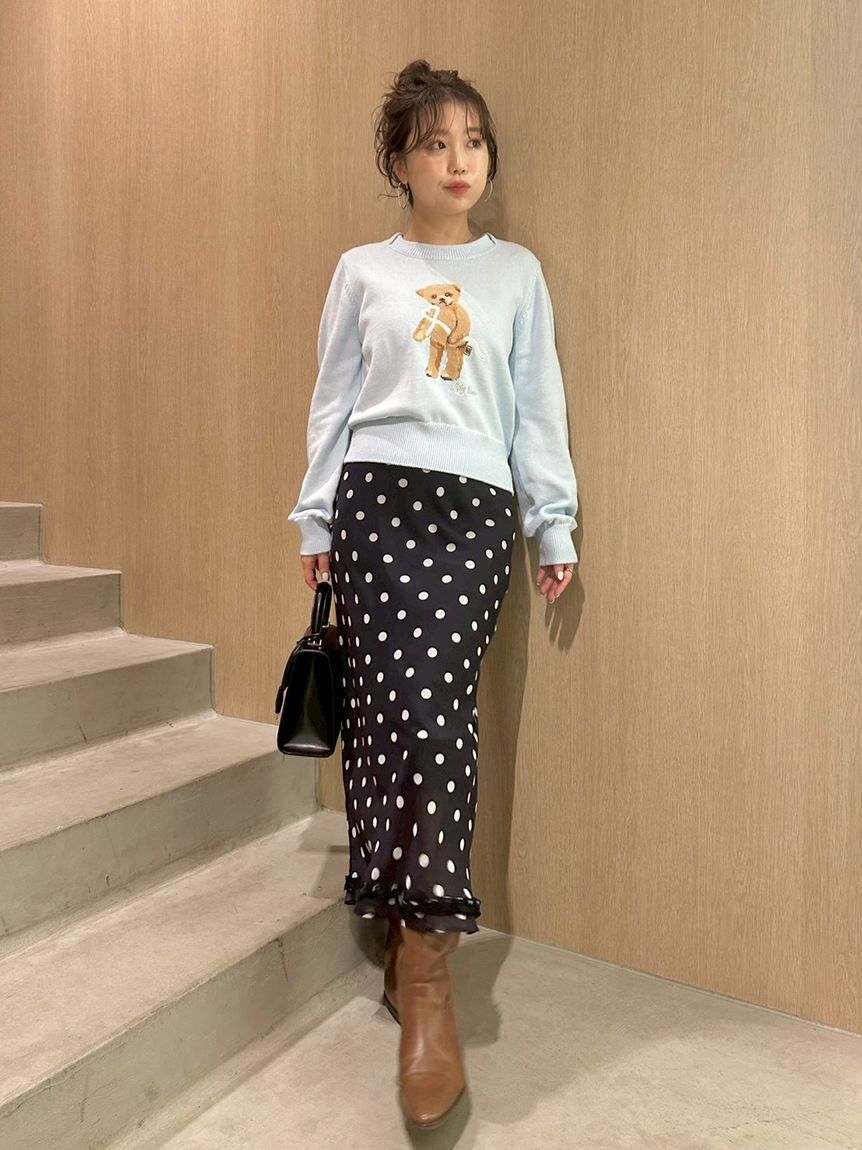 LILY BROWN「プリントシフォンバイアスミディスカート」|スカート|