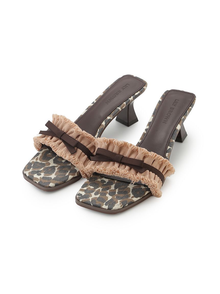 LILY BROWN「フリンジリボンミュールサンダル」|サンダル|