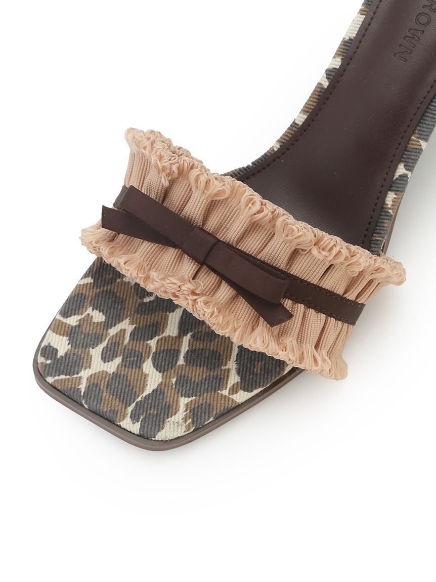 LILY BROWN「フリンジリボンミュールサンダル」|サンダル|