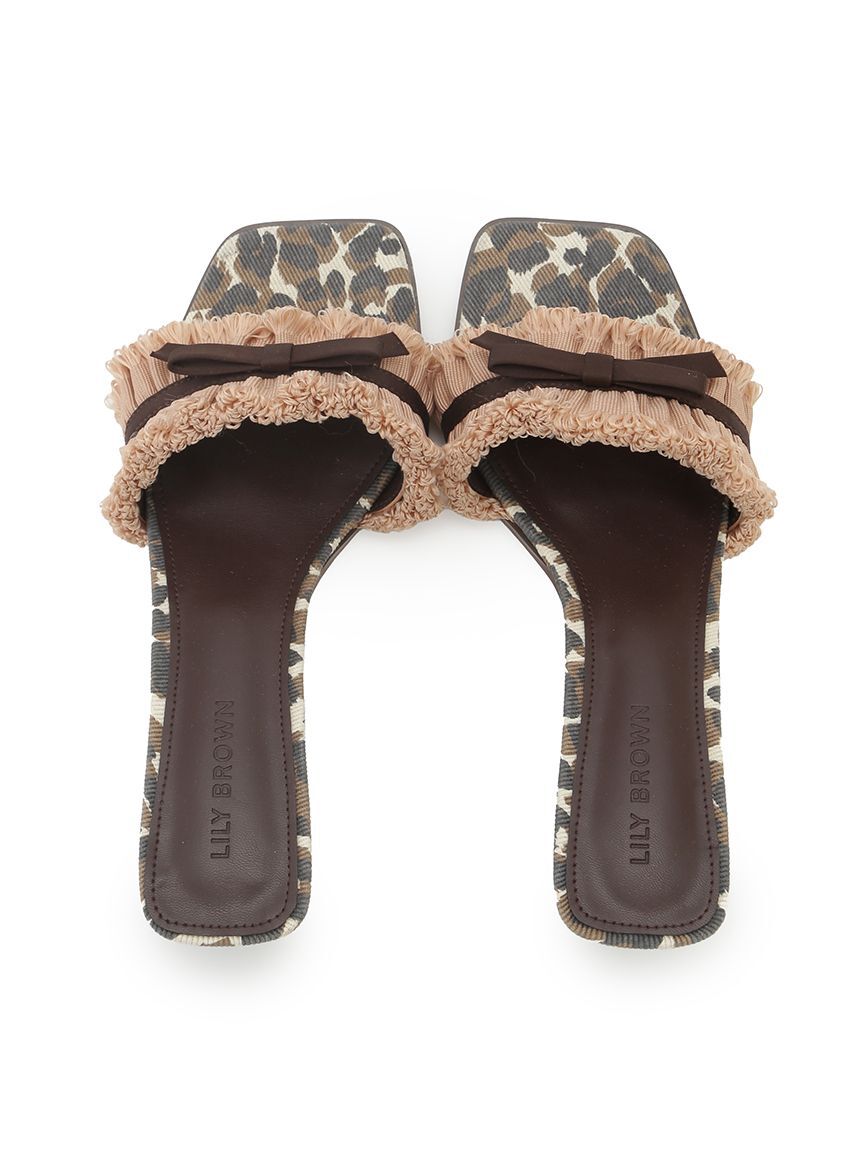 LILY BROWN「フリンジリボンミュールサンダル」|サンダル|
