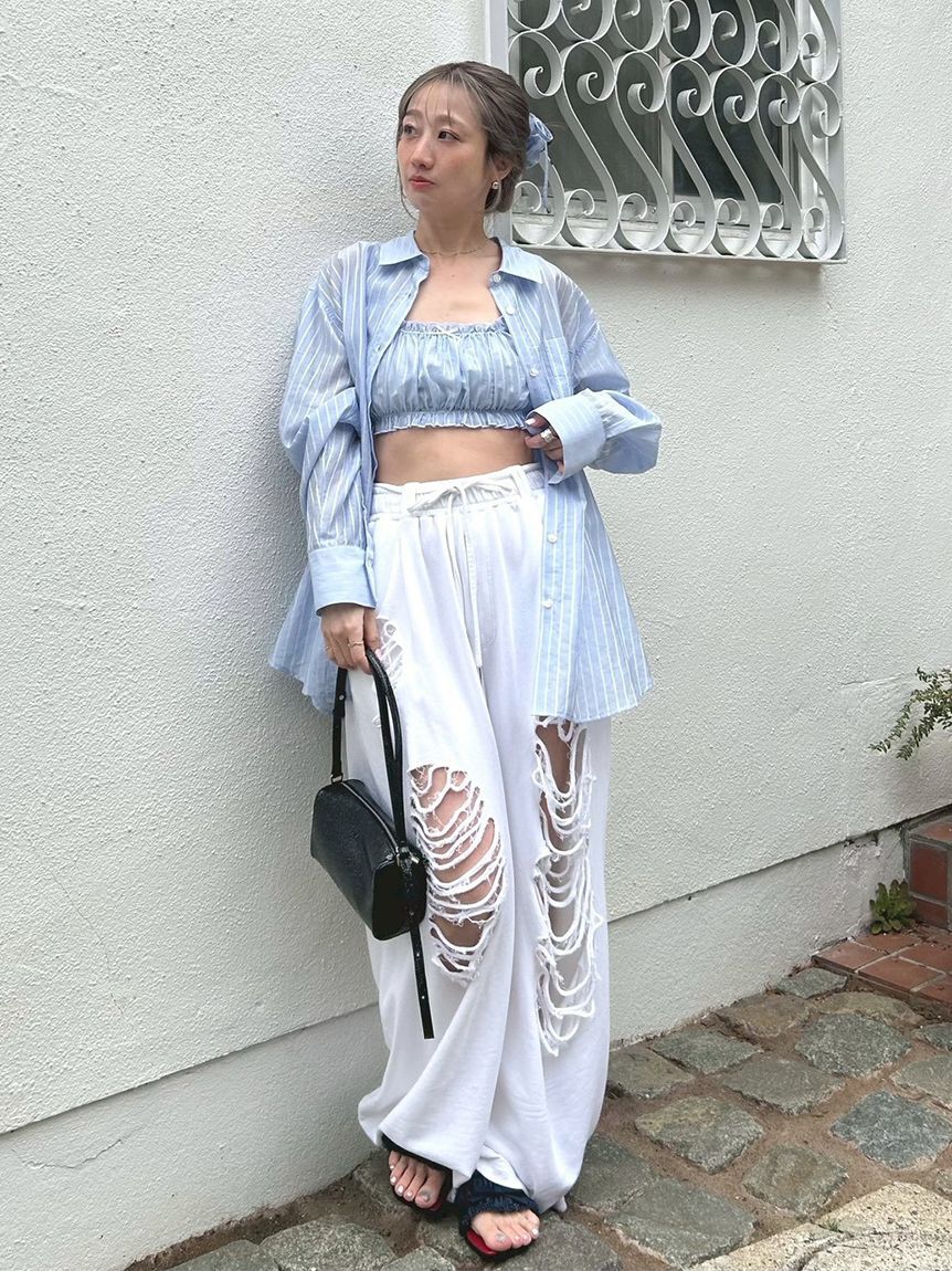 LILY BROWN「フリンジリボンミュールサンダル」|サンダル|