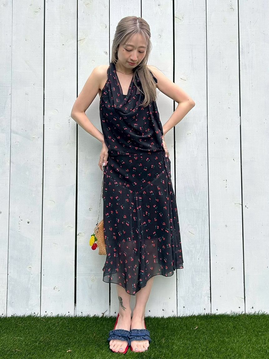 LILY BROWN「フリンジリボンミュールサンダル」|サンダル|